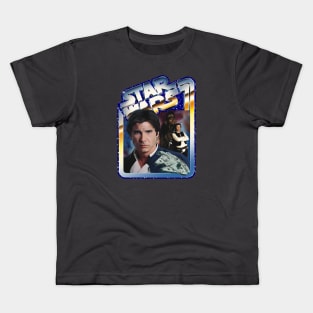 The Scoundrel (blue starfield, chrome border) Kids T-Shirt